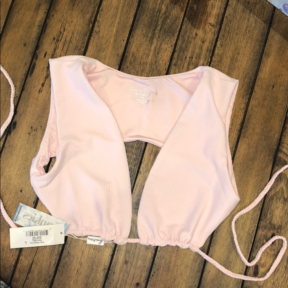 Frankie’s Bikini Shea Ribbed Top Rose Water
